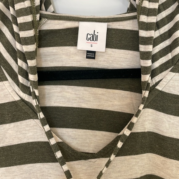 Cabi 3995 Striped Soft Stretch Jersey Knit Playoff Hoodie Pullover Top Sz Small - Picture 5 of 11